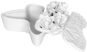 Decorative jewelry box BUTTERFLY, white, 16 x 13.5 x 8.5 cm 2