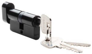 Lock cylinder FORTEX 4ME, 30 x 30 mm, 3 keys, black. 1