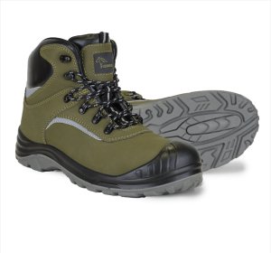 Work boots with ankle boots VENNER 6331, S3, nubuck leather, khaki color, size 45 1