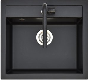 Stone sink 56.5x51x20 cm and mixer tap set; cutting board 36.5x30 cm 1