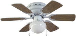 Ceiling lamp with fan G.LUX GF-MUSE, 1 x E14, white, wings white/oak 1