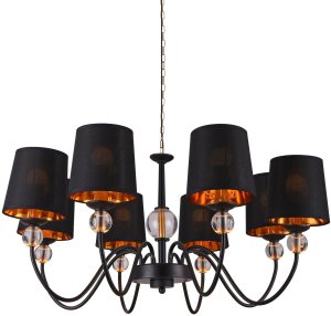Pendant lamp G. LUX, 8 x E14, black/gold, o70 cm 1
