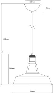 Pendant lamp G. LUX Loft, 1 x E27, white/brass color, o31 cm 1