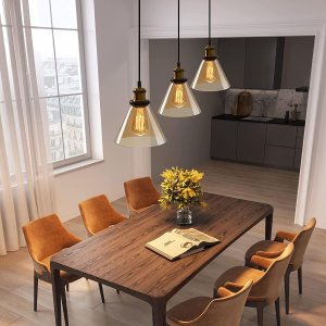 Pendant lamp G. LUX Amber, 1 x E27, black/brass/amber, o19 cm 1