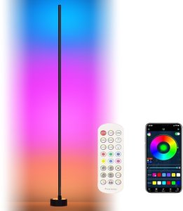 Smart LED floor lamp G.LUX GD-RAINBOW-F, 12W, RGB, 960lm, DIM, black, 141cm, with remote control 1