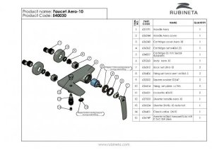 Bathroom faucet RUBINETA AERO 10, short spout 1