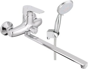 Bathroom faucet RUBINETA ARUS-11/C, with shower hose and head 1