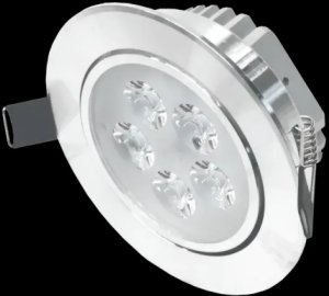 Recessed LED luminaire TOPE LENS, IP40, 5 W, 3500K, 351 lm, silver color, round shape, O11 x h4 cm 1