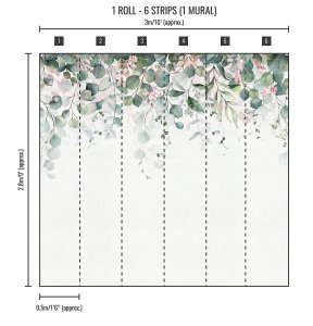 PHOTOMURAL 119593 BOTANIC CASCADE BLUSH 3