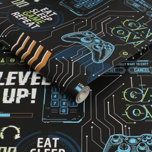 WALLPAPER 113258 GAME OVER BLACK / MULTI 1