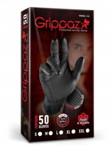 AVO+ Disposable nitrile gloves with rough palm GRIPAZZ, black, size 2XL (50pcs.) 3