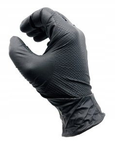 AVO+ Disposable nitrile gloves with rough palm GRIPAZZ, black, size 2XL (50pcs.) 8