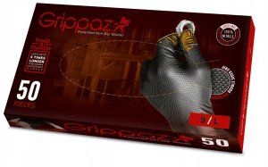 AVO+ Disposable nitrile gloves with rough palm GRIPAZZ, black, size 2XL (50pcs.) 10