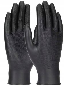 Disposable nitrile gloves with rough palm GRIPAZZ, black, size XL (50pcs.) 11