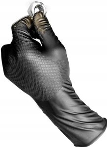 Disposable nitrile gloves with rough palm GRIPAZZ, black, size XL (50pcs.) 3