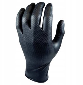 Disposable nitrile gloves with rough palm GRIPAZZ, black, size XL (50pcs.) 4