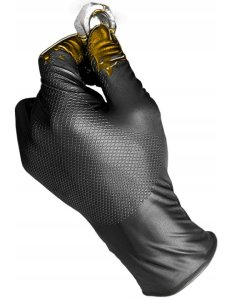 Disposable nitrile gloves with rough palm GRIPAZZ, black, size XL (50pcs.) 5