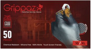 Disposable nitrile gloves with rough palm GRIPAZZ, black, size XL (50pcs.) 6