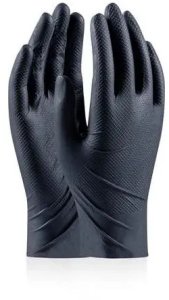 Disposable nitrile gloves with rough palm GRIPAZZ, black, size XL (50pcs.) 10