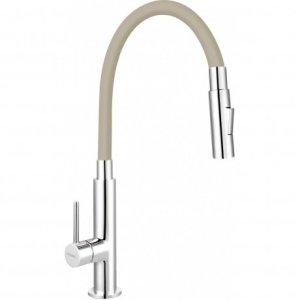 FERRO FITNESS SLIM sink faucet, 2 functions, flexible spout, beige color. 1