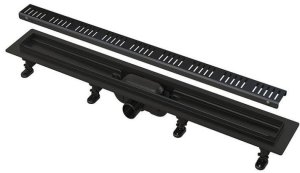 Stainless steel shower channel BIELBET Tile Insert, 700 mm, black 2