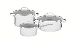TRAMONTINA UNA cookware set, stainless steel, also suitable for induction cookers, 3 pieces 1