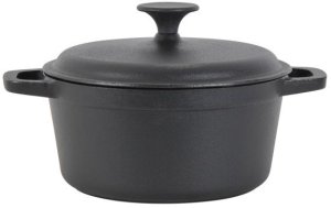 Cast iron pot - stew pot MPLco, black, 20 x 9 cm 2