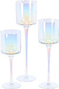 I love Glass candlestick set LUSTER, glossy, 3 pcs. 2
