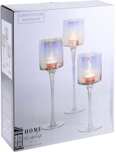 I love Glass candlestick set LUSTER, glossy, 3 pcs. 3