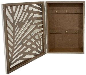 Wooden key ring BASIC, white, 27 x 19 x 6 cm 2