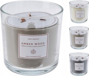 Scented candle in a glass jar WOODEN, 15 cm, 1 pc. 1