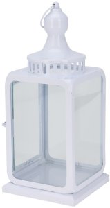 Metal lantern, white, 17 x 38 cm, 1 pc. 1
