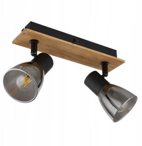 Spotlight GLOBO Claude, 2 x E14, 40W, wood/black, 7 x 25 x 15.5 cm 1