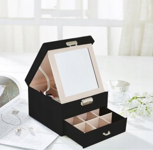 Szkatułka Kuferek Na Biżuterię Kasetka Na Kluczyk Lusterko Organizer 2