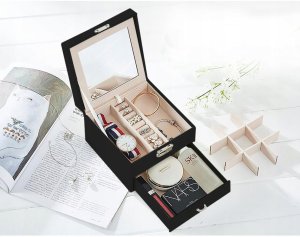 Szkatułka Kuferek Na Biżuterię Kasetka Na Kluczyk Lusterko Organizer 3