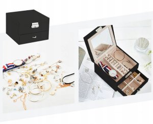 Szkatułka Kuferek Na Biżuterię Kasetka Na Kluczyk Lusterko Organizer 6