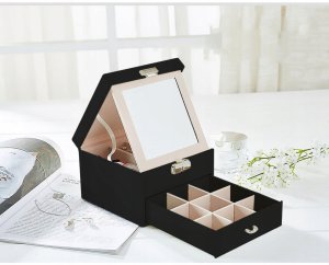 Szkatułka Kuferek Na Biżuterię Kasetka Na Kluczyk Lusterko Organizer 7