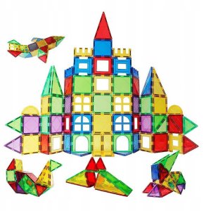 Klocki Magnetyczne Konstrukcyjne Duże Panele 3D 4