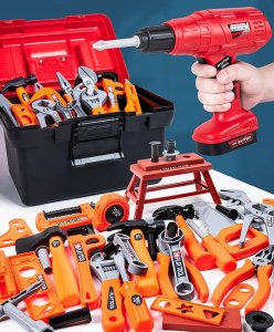 Coil Skrzynka Zestaw Majsterkowicza Dla Dzieci Narzędzia Wkrętarka Na Baterie 7