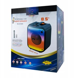 Mocny Głośnik Boombox Bluetooth Usb Sd Aux Radio Mikrofon Przenośny Karaoke 5