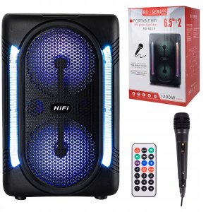 Głośnik Bluetooth Boombox Radio Wieża Odtwarzacz Mp3 Usb Karaoke + Mikrofon 1