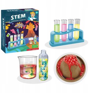 Labolatorium Zabawka Edukacyjna Zestaw Chemika Wulkan 14 Eksperymentów 9