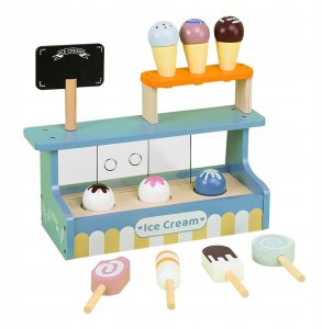 Drewniana Lodziarnia Dla Dzieci Sklep Z Lodami Zestaw Lody Na Patyku Gałki 11