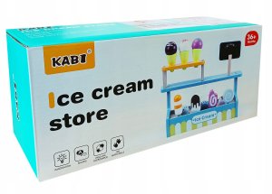 Drewniana Lodziarnia Dla Dzieci Sklep Z Lodami Zestaw Lody Na Patyku Gałki 13