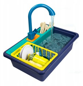 Zlewozmywak Zlew Dla Dzieci Kran Z Wodą Naczynia Sztućce Akcesoria Zestaw 9