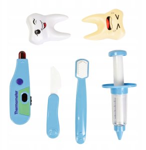 Zestaw Małego Lekarza Dentysty Dla Dzieci Stetoskop Króliczek + Kuferek 12