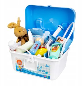 Zestaw Małego Lekarza Dentysty Dla Dzieci Stetoskop Króliczek + Kuferek 2