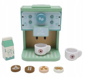 Drewniany Ekspres Do Kawy Dla Dzieci Automat Agd Kawiarnia Filiżanki 12