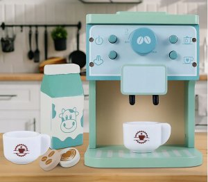 Drewniany Ekspres Do Kawy Dla Dzieci Automat Agd Kawiarnia Filiżanki 16