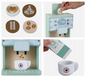 Drewniany Ekspres Do Kawy Dla Dzieci Automat Agd Kawiarnia Filiżanki 5